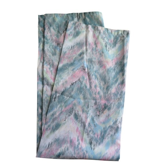 Vintage Pastel Abstract Fabric Shower Curtain 70s/80s Chevron Design Polyester - Picture 1 of 8